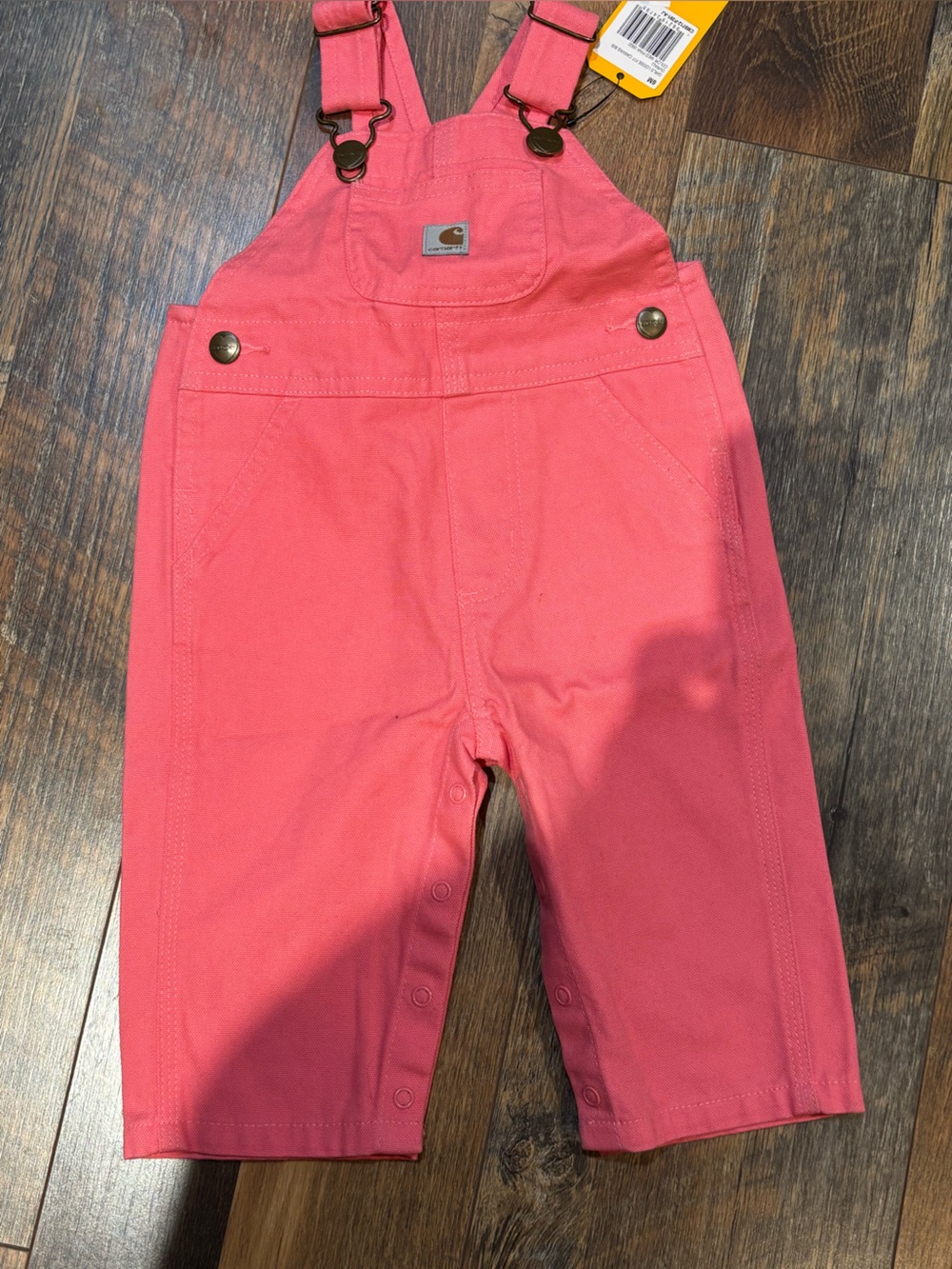 Carhartt pink canvas bib overalls size 6 months-NWT